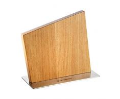 Le Creuset Magnetischer Messerblock für bis zu 8 Messer, Eichenholz, Edelstahlsockel, Beige, 28 cm