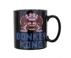 Paladone Super Mario XL Tasse Donkey Kong schwarz, Bedruckt, aus Keramik, Fassungsvermögen ca. 460 ml, in Geschenkkarton.