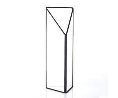 PuTwo Blumenvase Metall und Glas Skandinavische Vase Transparente Wandvase mit Haken Vintage Väschen Hängende Vase Kleine Vasen für Tischdeko Vintage Wohnung Dekoration - Schwarz