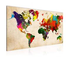 Bilder Weltkarte World Map Wandbild Vlies - Leinwand Bild XXL Format Wandbilder Wohnzimmer Wohnung Deko Kunstdrucke Bunt 1 Teilig - MADE IN GERMANY - Fertig zum Aufhängen 105112a