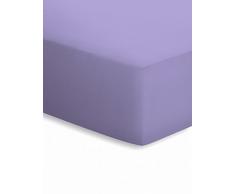 schlafgut Mako-Jersey Basic Spannbetttuch, Baumwolle, Flieder, 200 x 200 cm