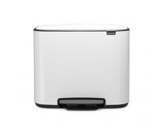 Brabantia Bo Treteimer 3 x 11 L Abfalleimer, Metall, White, 54 x 36.5 x 44 cm