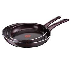 Tefal C40290 Dark Ruby Keramikversiegeltes Pfannenset, 2-teilig, Aluminium, Aubergine, 24 cm und 28 cm