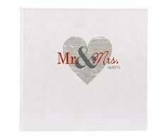 Goldbuch GÃ¤stebuch mit Lesezeichen, Mr. & Mrs, 25x23,5 cm, 176 chamoisfarbene Blankoseiten Schreibpapier, Fadengeheftet, Kunstdruck/Beschichtetes Papier, Perlmutt, 50030