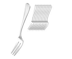 Esmeyer 264-028 12-teiliges Kuchengabel-Set Modell Sophia, aus 18/10 Edelstahl poliert - edles Tafelbesteck, traditionelle Baguette-Form, extra massiv!