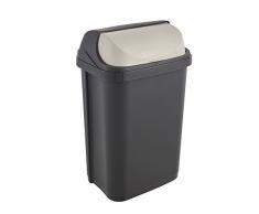 keeeper Abfallbehälter mit Rolldeckel, 25 l, Rasmus, Graphit Grau