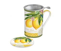 Easy Life 280JBOL Teekanne mit Filter, Edelstahl, Porzellan, Mehrfarbig, 30 cm