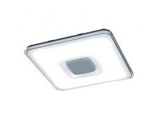 Trio Leuchten LED Deckenleuchte Kyoto 628815001, Acryl weiß, Rand klar, 45 Watt, Fernbedienung Helligkeit und Lichtfarbe einstellbar, Nachtlicht Funktion