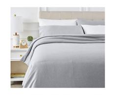 AmazonBasics - Bettwäsche-Set, Mikrofaser, melierter Stoff, 200 x 200 cm, Gris