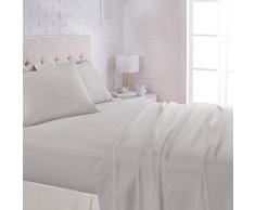 AmazonBasics Bettwäsche-Set aus Mikrofaser, leicht, superweich, pflegeleicht, mit 40,6 cm tiefen Taschen 1er-Pack Queen hellgrau