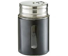 Zeller Gewürzstreuer, Glas, silber/schwarz, Circa Ø 7 x 11,5 cm