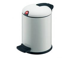 Hailo Design S, Mülleimer aus Stahlblech, 4 Liter, leise und dicht schließender Deckel, breites Fußpedal, made in Germany, 0704-080