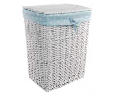 dvier VWWK-23WRt-b Wäschekorb, weide, Weiß, BxTxH 40x30x55cm