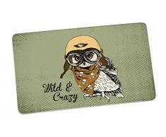 infinite by GEDA LABELS (INFKH) 13710 Vintage Tiere Eule Brotbrett, Frühstücksbrett, Frühstücksbrettchen, Brett, Brettchen, Grün