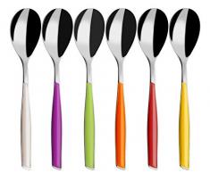 Bugatti GLAA-021F07/6 Glamour Kaffeelöffel, SAN/Stahl, 16 x 20 x 3 cm, Mehrfarbig, 6 Stück