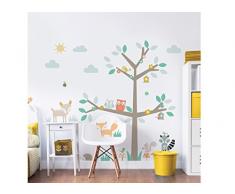 Walltastic Großer Aufkleber mit Figuren aus Woodland Tree & Friends Wandaufkleber, Polypropylene, Multi, 15 ft Tall, 3 Large Sheets
