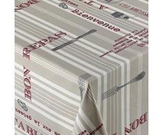 Venilia appetit Tischdecke Bone Appettit Tischwäsche Baumwolle pflegeleicht flüssigkeitsundurchlässig Rechteckig, 160 x 180 cm