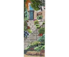 yh-arts Garten Schritte Zwei Fliesen, Keramik, mehrfarbig, 6 x 40,6 cm