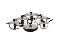 Bergner Swiss Home Zurich - Topf- & pfannensets Edelstahl schwarz