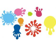 INDIGOS 4051719804553 Wandtattoo ME069 Farbkleckse Kreise Punkte 40 x 24 cm