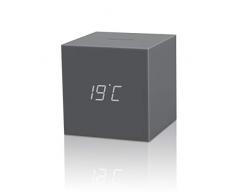 Gravity Cube Click Clock grau - Wecker, Uhr, Thermometer