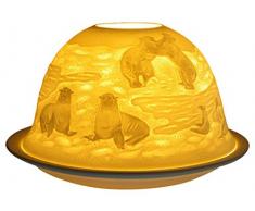 Himmlische Düfte Geschenkartikel GmbH Arktis Windlicht, Porzellan, Weiss, 12x12x8 cm