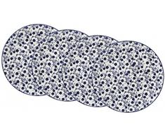 Ritzenhoff & Breker Speiseteller-Set Royal Sakura, 4-teilig, 26,5 cm Durchmesser, Porzellangeschirr, Blau-Weiß