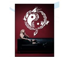 INDIGOS WG10006-70 Wandtattoo W006 Drachen Jing Jang China Japan 80 x 71, schwarz