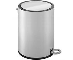 Wenko Kosmetik Treteimer Monza 3 Liter, Edelstahl rostfrei, Badezimmer-Mülleimer mit Absenkautomatik, kleiner Abfalleimer, integrierter Beutelhalter, 18,5 x 25,5 x 24,5 cm, matt