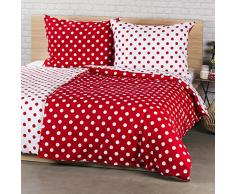 4Home Baumwolle Bettwäsche Roter Punkt, Red/Weiß, 200 x 160 cm, 2-Einheiten