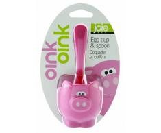 Joie Kitchen Gadgets Oink Eierbecher und Löffel, Rose