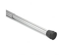 Levivo Gardinenstange, auch als Duschstange oder Kleiderstange nutzbar, variable Länge durch einfaches Ausziehen der Stange, aus verchromtem Aluminium, 70-120 cm, chrom