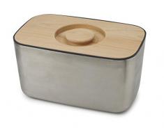 Joseph Joseph Bread Bin 100 - Brotkasten mit integriertem Schneidebrett - Edelstahl
