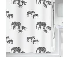 Spirella Anti-Schimmel Duschvorhang Serengeti Elefanten Anti-Bakteriell, waschbar, wasserdicht Polyester 180x200cm