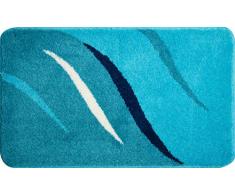 Grund Badteppich 100% Polyacryl, ultra soft, rutschfest, ÖKO-TEX-zertifiziert, 5 Jahre Garantie, WINGS, Badematte 70x120 cm, türkis