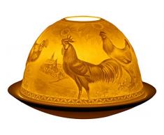 Himmlische Düfte Geschenkartikel GmbH Hahn & Henne Windlicht, Porzellan, Weiss, 12x12x8 cm