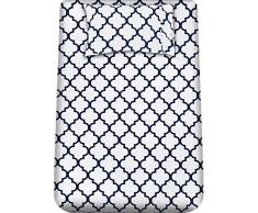 Utopia Bettwäsche-Set, 4-teilig, 1 Bettlaken, 1 Spannbetttuch und 2 Kissenbezüge Twin weiß