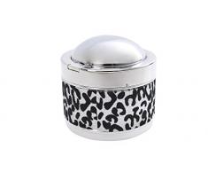 The Khan Outdoor & Lifestyle Company Quantum Abacus Runder Windaschenbecher aus Zinklegierung mit dekorativem Animalprint und Deckel, Mod. 820-01 (DE)