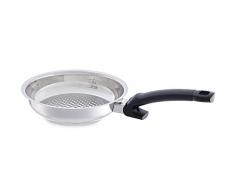Fissler crispy steelux comfort / Edelstahl-Pfanne (Ø 20 cm) unbeschichtete-Steakpfanne, Bratpfanne-induktionsgeeignet, Stielpfanne, ideal zum krossen anbraten, alle Herdarten - auch Induktion