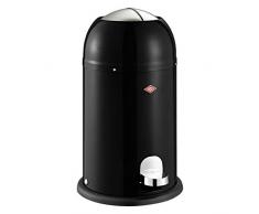 Wesco 180 312 Kickmaster Junior Abfallsammler 12 Liter schwarz 30 x 30 x 51cm (L/B/H), Edelstahl