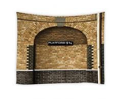 Lileihao Wandteppich Plattform 9 3/4 Go to Magic School Home Wohnzimmer Schlafzimmer Decor Fotografie Hintergrund Polyester Stoff Kreative Muster Party Deko Vorhang 80 * 60 Multi-288