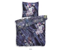 Heckett Lane Mako-Satin Wendebettwäsche Vanna 155x220 (80x80) Nightshadow Blue
