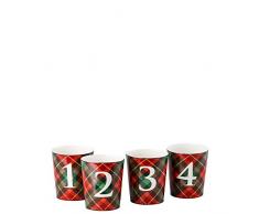 Hutschenreuther Cozy Winter Set 4 Tischlichter Durchmesser 7 cm/Höhe: 8 cm Rot/Grün