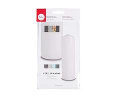 Rayher 31439000 Verzierwachs, Silber-Töne, Set 4 Verzierwachsplatten, je 20 x 6,5 cm, Wachs zum Kerzen verzieren, Kerzenwachs, Wachsfolie
