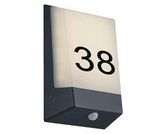 Trio Leuchten Wandleuchte 228669142 Kasai, Aluminium anthrazit, 9 Watt LED, Dämmerungssensor