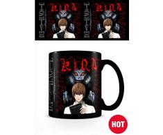 Death Note Tasse Kira Thermoeffekt schwarz, bedruckt, aus Keramik, Fassungsvermögen ca. 315 ml.