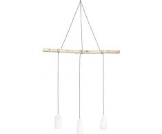 Kare Design Hängeleuchte Dining Punti Tre, Pendelleuchte, höhenverstellbare Hängelampen im Industrial-Design, Weiß (H/B/T) 120x120x15cm [Energieklasse A++]