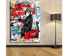 Faicai Art Banksy Graffiti Street Art Gemälde Wandbild Batman Pop Art Prints Poster Moderne Deko Kinderzimmer Wandschmuck Modern 24x36 Zeichnung Orangutan