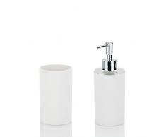 Kela 390101, Badset, 3-tlg., 1 Seifenspender/ 2 Becher, Kunststoff, Farbmix, Lis, Weiß