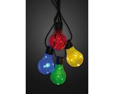HELLUM 577877 Bunte LED-Partylichterkette für außen, 10 Lampen mit je 5 LEDs, 9,5 m